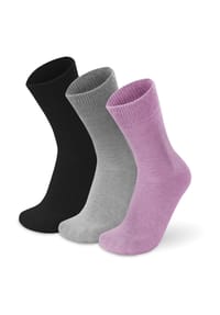 normani® - 3 Paar Alpaka-Vollplüschsocken - Grau/Braun/Beige