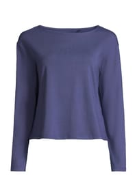 MANGUUN - Langarmshirt, U-Boot-Ausschnitt, für Damen - 1 SCHWARZ