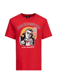KING KEROSIN - Print-Shirt mit Vampir Artwork im Comic-Stil You're My Blood Type - rot
