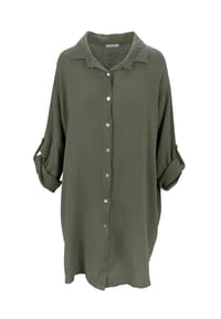 Seasons of April - Bluse Oversized Musselinbluse Jessy Damen Musselin Hemdbluse mit Knopfverschluss, 100% Baumwolle - Anthrazit