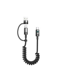 COFI - Xssive dehnbares 2in1 Kabel XSS-SC-CCA 1.5m - Schwarz OneSize