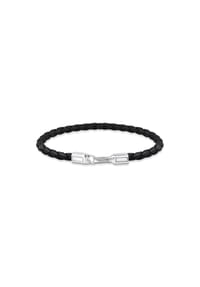 Thomas Sabo - Lederarmband schmal in Schwarz - silberfarben