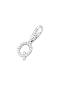 GIORGIO MARTELLO MILANO - Charm Buchstabe Q, Zirkonia Steine, Silber 925 - weiß