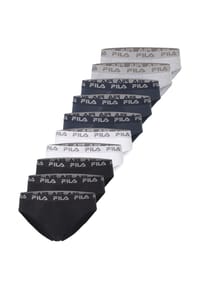 FILA - Slips Logo 10er-Pack mit elastischem Bund und Markenlogo - Black-White-Navy-Grey