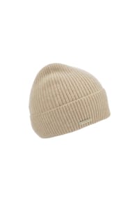 SEEBERGER - Cashmere Beanie mit Aufschlag in Rippen-Muster 18300-2 - 14 RAUCHGRAU