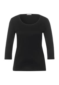 Street One - Shirt "Pania", 3/4-Ärmel, U-Ausschnitt, für Damen - 10000 WHITE