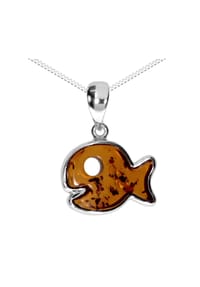 OSTSEE-SCHMUCK® - Kette mit Anhänger , Fisch , Silber 925/000 - silber
