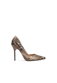 Kazar - Pumps aus geprägtem Leder mit asymmetrischen Cut-outs - Beige