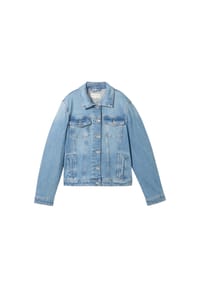 TOM TAILOR - Jeansjacke, Kentkragen, Brusttaschen, für Damen - LIGHT STONE