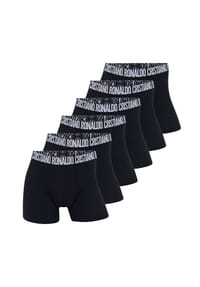 CR7 - Herren Boxer Shorts, 6er Pack - Trunks, Organic Cotton Stretch - Schwarz