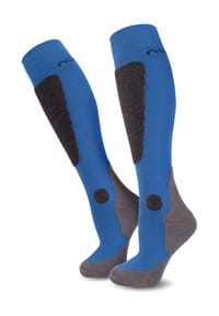 normani® - 2 Paar Ski-Kniestrümpfe New-Style - Blau/Dunkelgrau/Grau