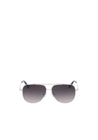 Kazar - Schwarz-silberne Piloten-Sonnenbrille - Schwarz