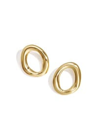 Adelia's - Ohrringe Ohrstecker aus Edelstahl in organischer Ovalform - goldfarben
