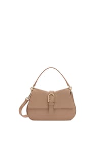 FURLA FURLA FLOW - Schultertasche "Flow", Kalbsleder, für Damen - GREIGE
