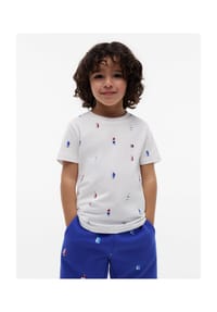 TOMMY HILFIGER - T-Shirt, Baumwolle, für Kinder - YBR  WHITE