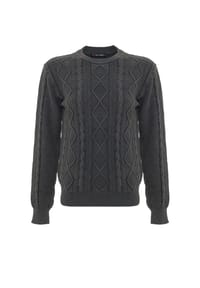 CIPO & BAXX® - Pullover WP267 mit Zopfmuster - ANTHRACITE
