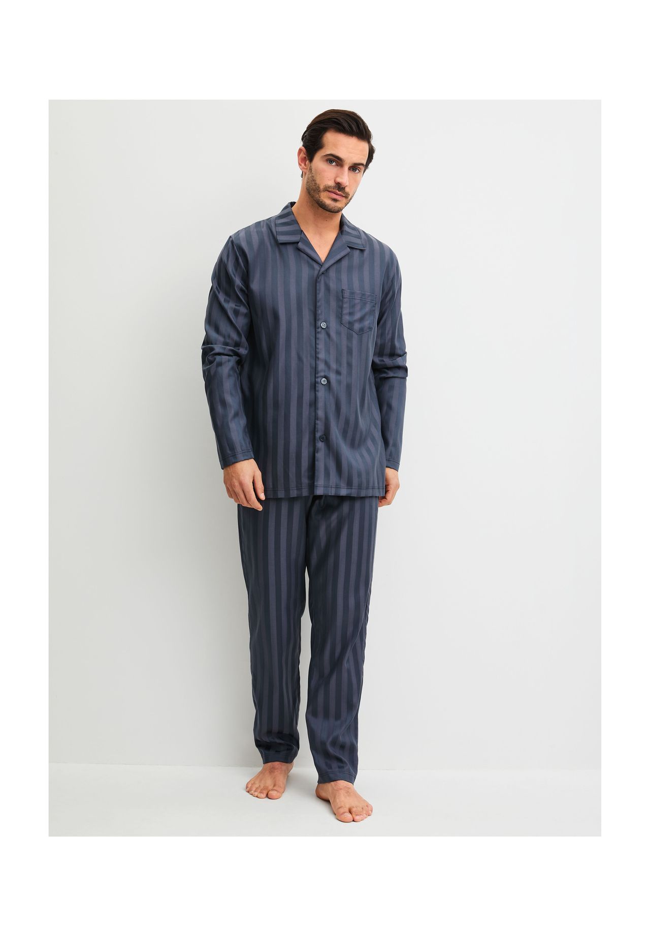 Calida - Relax Lux Pyjama - Nightwear & Lounge - Herren - Blau - M - Bild 5