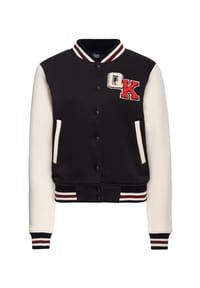 QUEEN KEROSIN - Collegejacke mit großflächiger Stickerei Build It Up - schwarz