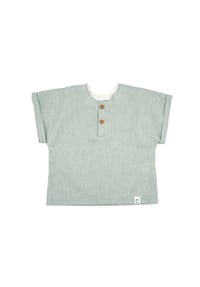 maximo® - BABY BOY-Hemd kurzer Arm Leinenmischung - beigemeliert