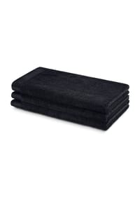 herzbach home Gästehandtuch Deep Black 30x50 cm 500g/m², Premium-Qualität, 100% Baumwolle, einfarbig - Herzbach_Deep - Schwarz