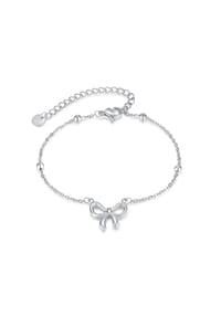 collezione alessandro® - Armband Schleife mit kleinen Perlchen - silbern