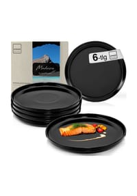 SÄNGER Steingut Geschirrserie Madeira - Madeira - Schwarz - Dessertteller Set Madeira  6 teilig