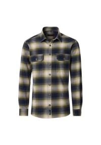 CASAMODA - Herren Hemdjacke kariert Casual Fit - Grün