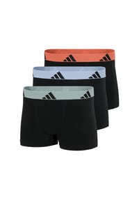 adidas - Herren Boxershorts, 3er Pack - Trunks, Active Flex Cotton, Logo, einfarbig - Schwarz/Blau/Rot