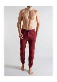 TOM TAILOR - Schlafanzug-Hose, Tunnelzug, für Herren - 431 ROT DK.MELANGE