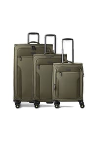 d & n® Travel Line - Travel Line 9704 4 Rollen Kofferset 3-teilig mit Dehnfalte - dark red