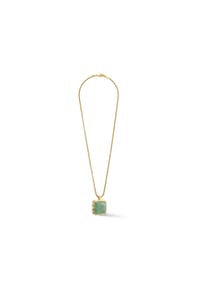 CŒUR DE LION - Halskette Amulett Spikes Square Aventurin - Grün-Gold
