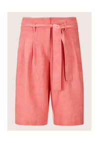 MADELEINE - Kurzgröße: Highwaist-Bermudas aus Leinen - apricot