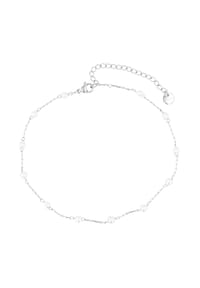 Adelia's - Damen Edelstahl Fußkettchen 24 cm + 5 cm silberfarben mit schimmernder Perle - gold