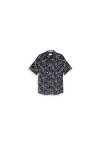 TOM TAILOR - Halbarmhemd - navy green palm design