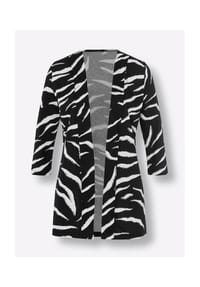 SIEH AN! - Long-Shirtjacke - schwarz-weiß-bedruckt