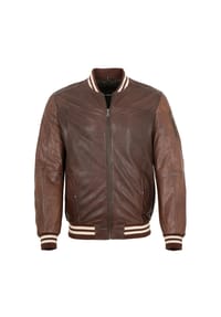 MADDOX - MADDOX - Herren Lederjacke Blouson Lammnappa dunkelbraun - dunkelbraun