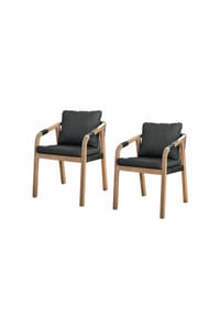 LOBERON - Stuhl 2er Set FSC®-100% Kennedy braun/schwarz - braun/schwarz