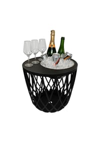 COOTAB COOLER TABLE - Beistelltisch mit Edelstahl-Bierkühler Dubai 45 cm schwarz - schwarz