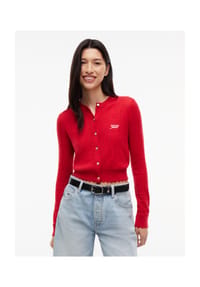 TOMMY Jeans - Cardigan, Knopfleiste, für Damen - XK9 RED