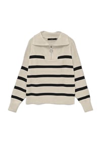 VERO MODA® - Pullover, Troyer, Streifen, für Damen - BIRCH