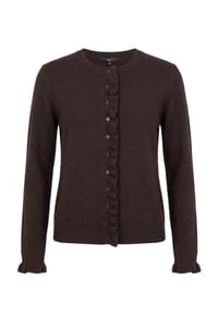 zero - Strick-Cardigan mit Rüschen - Black Beauty