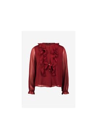 zero - Chiffonbluse mit Volants - Cabernet