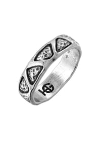 HAZE & GLORY - Ring Bandring Dreieck Symbol - Azetec 925 Silber - Silber