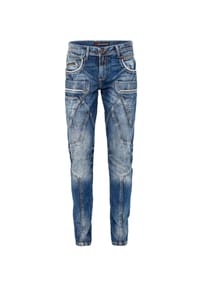 CIPO & BAXX® - Jeans mit Kontrastnähten und Seitentaschen, CD-391 - Blau