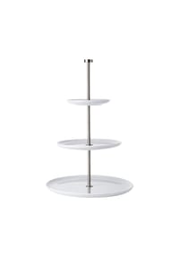 ASA - Grande Etagere Flach, 3 stufig - Edelstahl, Weiß