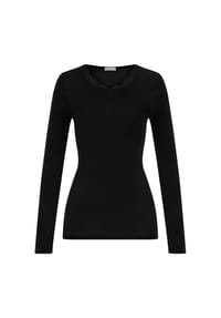HANRO - Longsleeve Woolen Lace - black