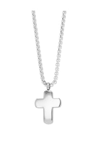 Adelia's - Adelia's Herren Edelstahl Erbskette Halskette mit Anhänger Kreuz 61 cm - silber - Kreuz