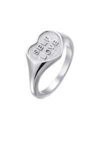 elli. - Ring Siegelring Herz 925 Sterling Silber - Silber