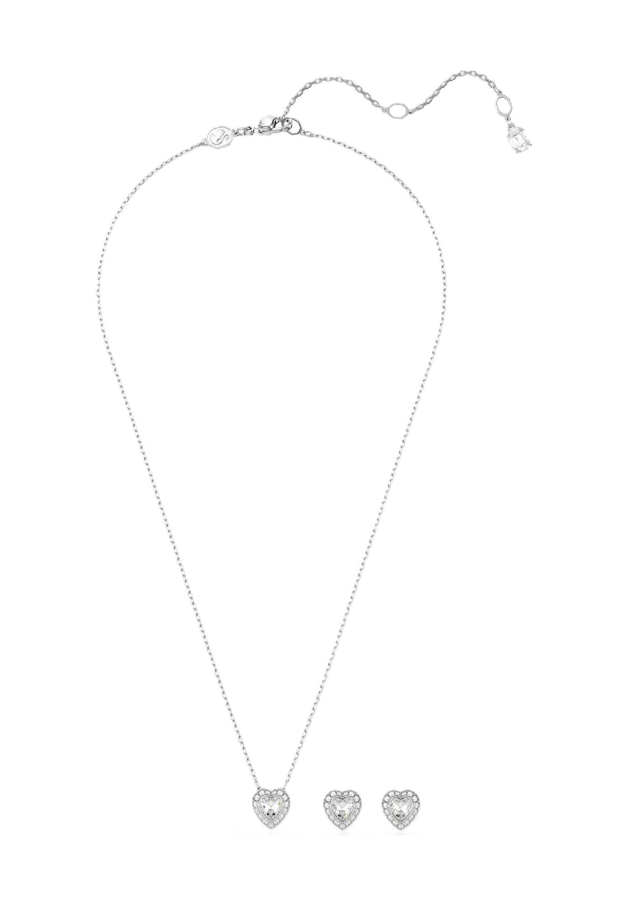 Swarovski Damen Silber Ohrring Und Ketten Set "Multipack Schmuck Geschenk Ariana Grande Herz", (Metallfarben, Kristallweiß, Kristallweiß), Schmuck_sets, - Image 7