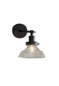 LOBERON - Wandlampe Manel schwarz/klar - schwarz/klar